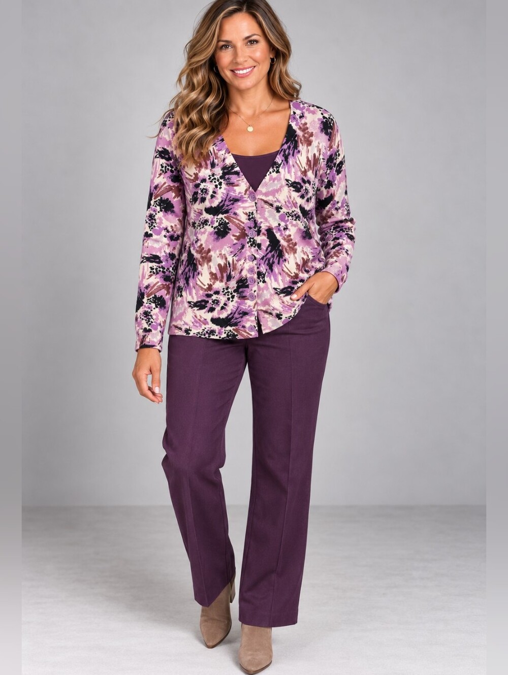 Merona Floral V-Neck Button Front Cardigan Sweater NWT XL A350